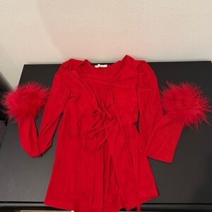 Dolls Kill Make It Merry Mesh Cardigan - Red